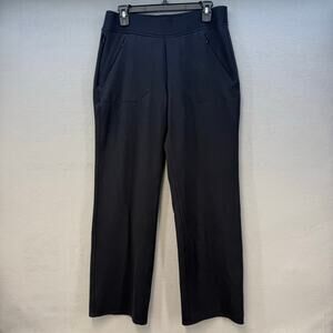 Duluth Trading Co Pant Women's MX31 Black Wearwithall Ponte Knit Straight Leg